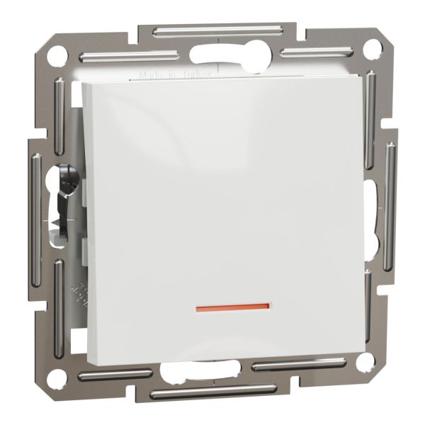 Вимикач 1-кл з підсвічуванням Asfora Schneider Electric EPH1470121 білий без рамки