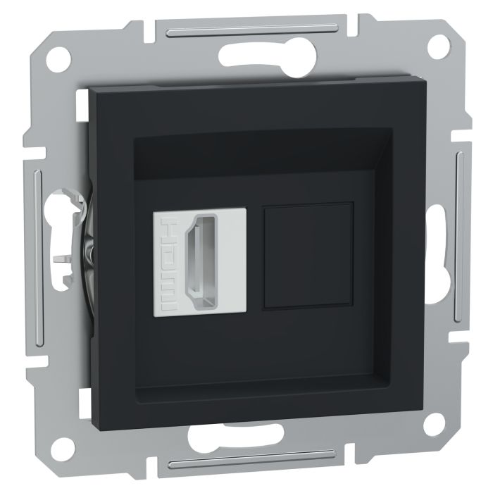 Розетка з роз'ємом HDMI Asfora Schneider Electric EPH4500171 антрацит EPH4500171