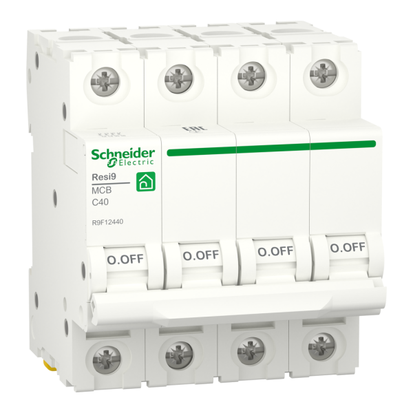 Автоматичний вимикач 4P, 40 A, C, 6kA Schneider Electric Resi9 (R9F12440)