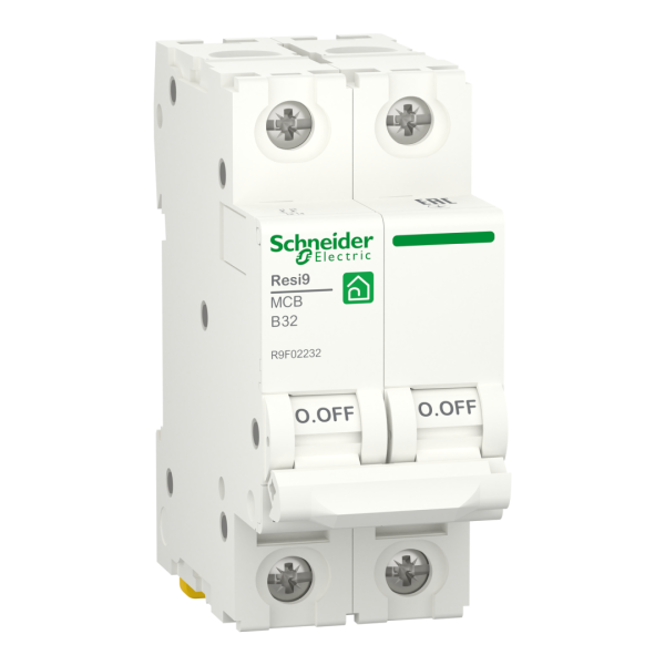 Автоматичний вимикач 2P, 32 A, B, 6kA Schneider Electric Resi9 (R9F02232)