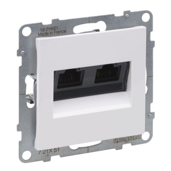 Розетка комп'ютерна 2-а RJ45 Cat5E/UTP Legrand SUNO 721151 білий