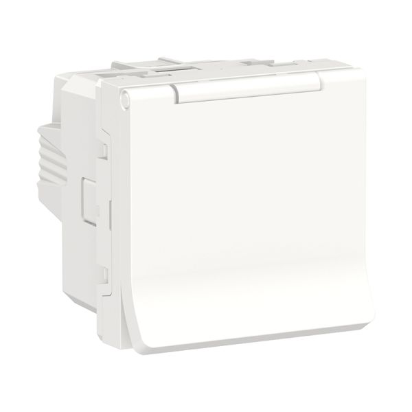 Розетка з заземленням зі шторками і кришкою, 16А, 250В, IP40, Unica New NU303718TA білий