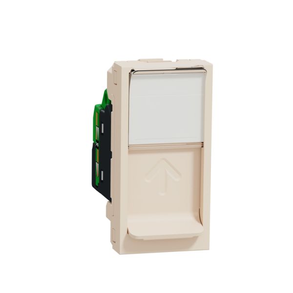 Розетка комп. 1-а., RJ45, кат.6 STP, 1-мод., Unica New, NU341644, бежевий