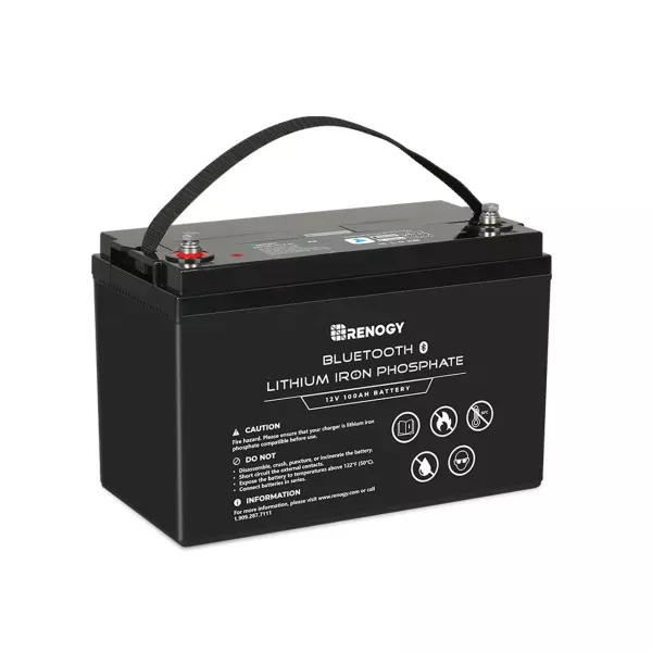 Літій-залізофосфатний LiFePO4 акумулятор Renogy 12V 100Ah з Bluetooth RBT100LFP12-BT-US