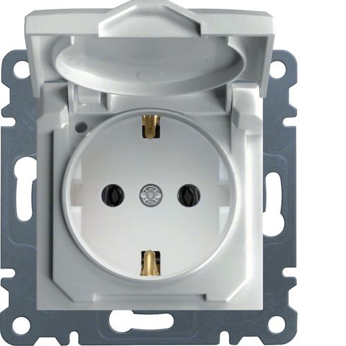 Розетка з з/к з кришкою Lumina біла 16А/230В WL1150