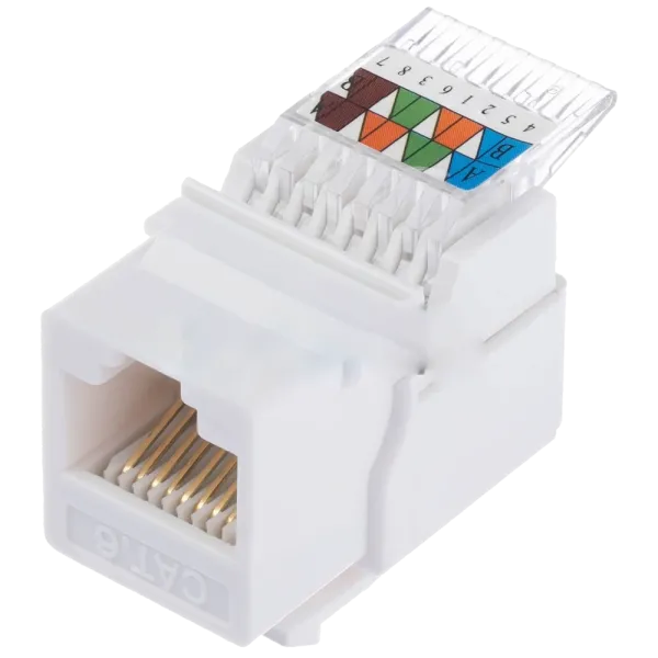 Модуль KeyStone RJ45 UTP, кат.5е, безінструментний, SLIM білий WL9002