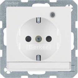 Розетка з з/к з контр.лампою, 16А/250В, пол.білизна, Q.x 41106089 41106089