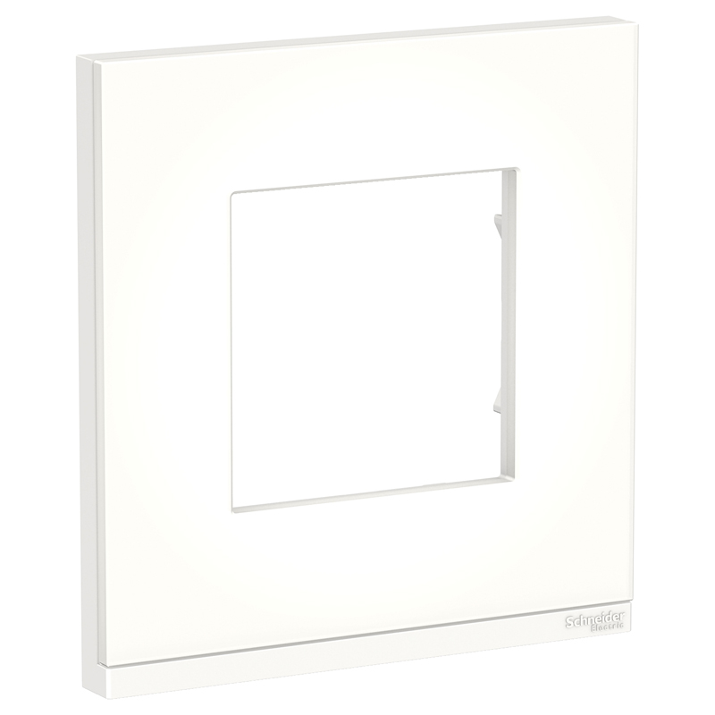 Рамка 1-постовая UNICA PURE NU600289, горизонтальная, матовое стекло/белый купить