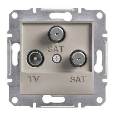 Розетка TV/SAT/SAT (телевизионная + 2 спутниковых) оконечная, бронза (EPH3600169) купить