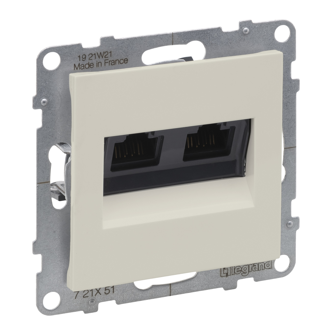 Розетка комп'ютерна 2-а RJ45 Cat5E/UTP Legrand SUNO 721251 слонова кістка купити