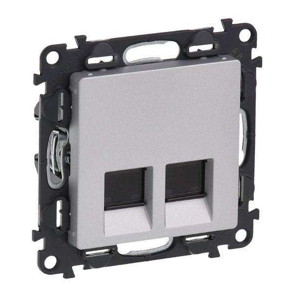 Розетка двойная RJ45 Кат.6 UTP, алюминий, Valena LIFE (753643) купити