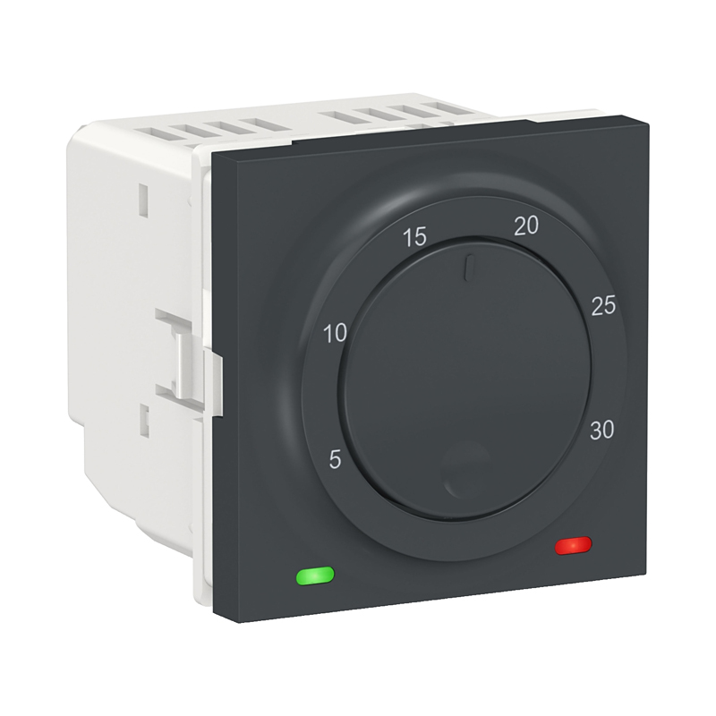 Термостат электронный, 8А, встроенный термодатчик, Unica New NU350154 антрацит купить