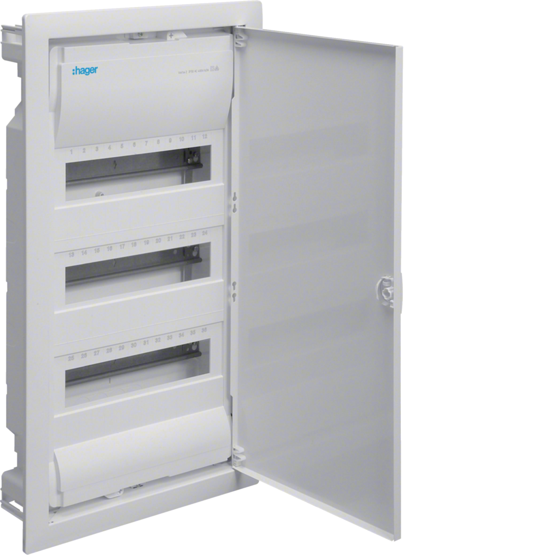 Щит на 36(42) модулів внутрішньго монтажу з металевими дверцятами без клем, VOLTA VU36UA Hager купити