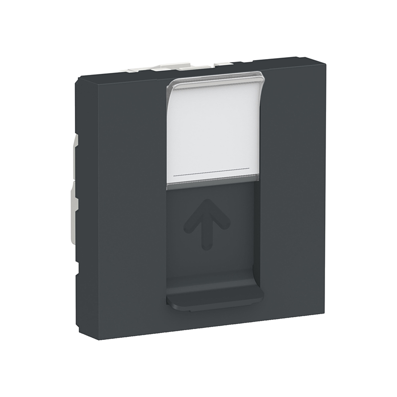 Розетка комп'ютерна 1-а, RJ45, кат.6 STP, 2-мод. Unica New, NU341754, антрацит купити