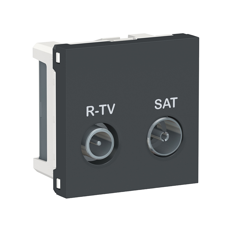 Розетка R-TV/SAT, оконечная, 2-мод., Unica New NU345554 антрацит купить