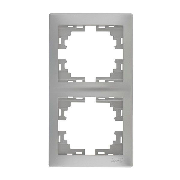 Рамка 2-постовая вертикальная б/вст Lezard Mira, серый металлик  (701-1010-152) купити