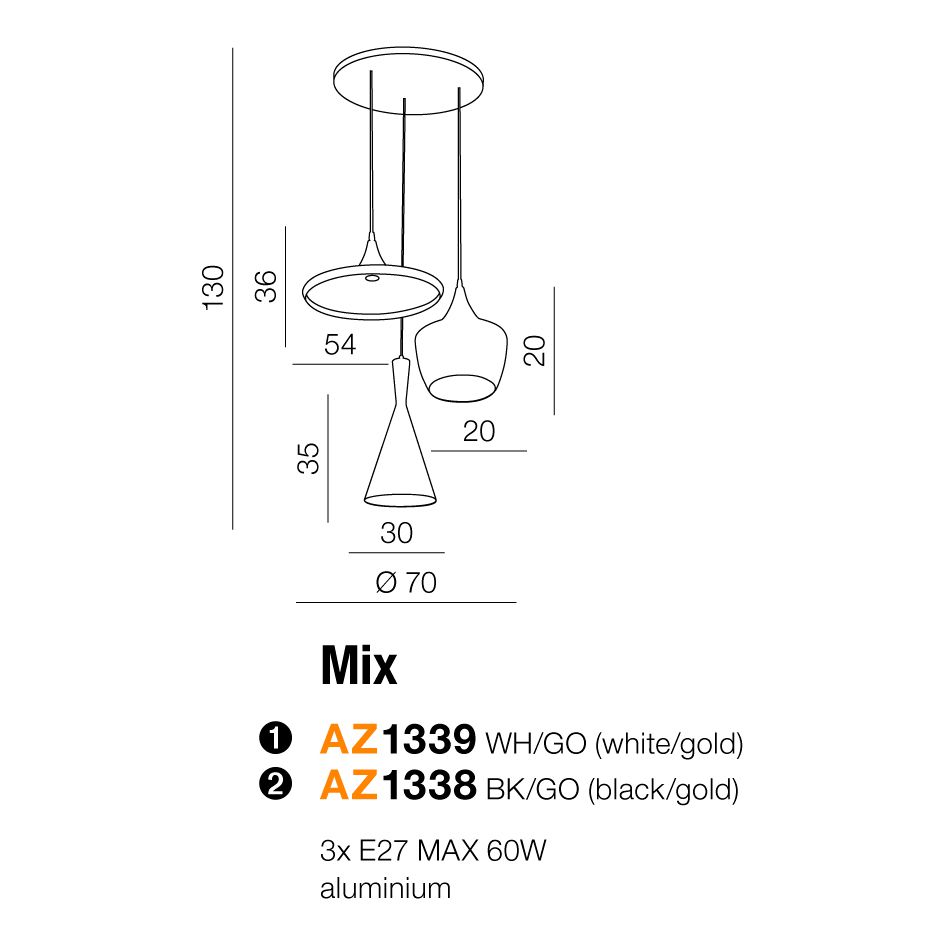 Подвесной светильник Azzardo AZ1338 Mix купити