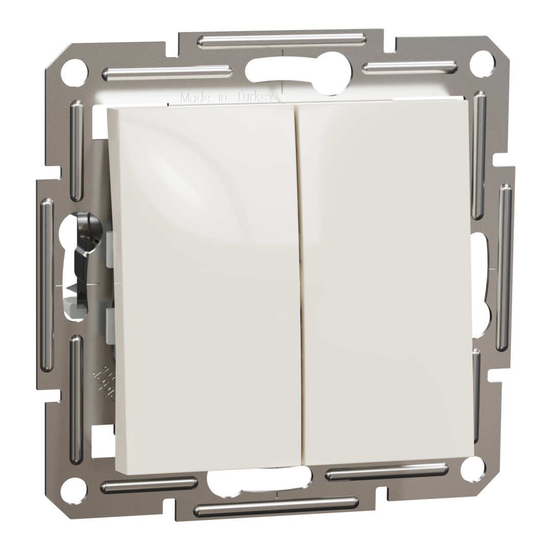 Перемикач 2-клавішний Asfora Schneider Electric EPH0670123 крем без рамки купити