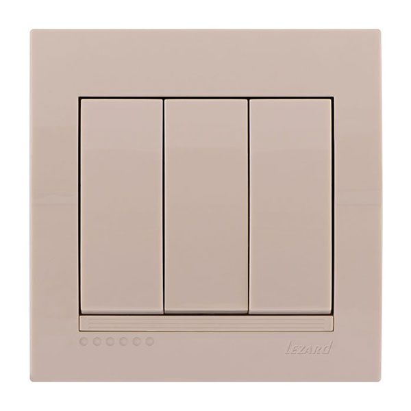 Выключатель трехклавишный Lezard Deriy, крем (702-0303-109) купити