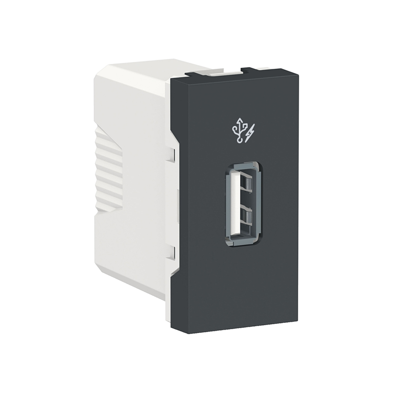 Розетка USB 1 модуль Unica New, NU342854, антрацит купить