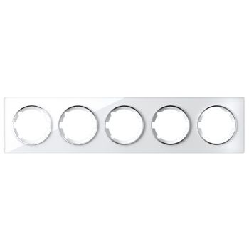 Рамка стеклянная 5-постовая OneKeyElectro, серия Garda, белый (2E52501300) купити