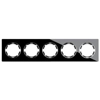 Рамка стеклянная 5-постовая OneKeyElectro, серия Garda, чёрный (2E52501303) купити