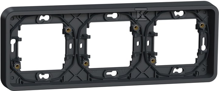 Рамка 3-постовая горизонтальная, антрацит Mureva Styl Schneider Electric MUR34109 купити