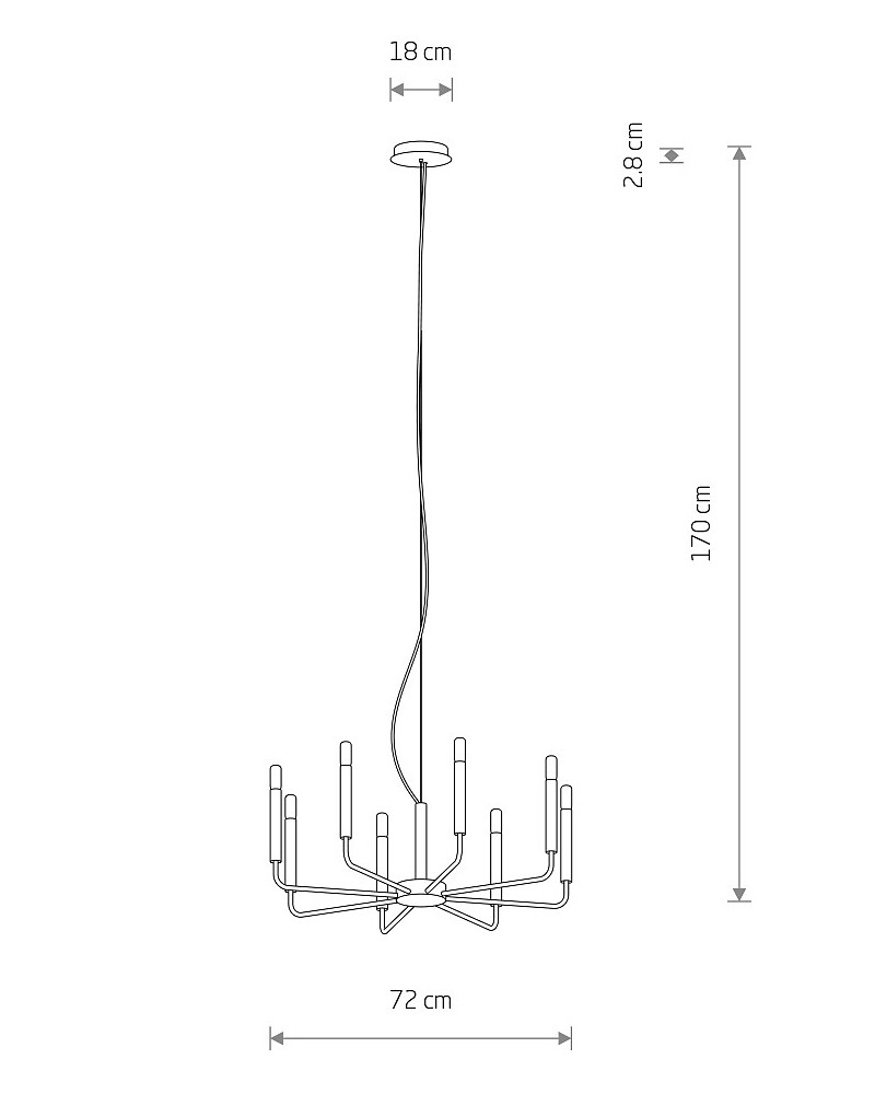 Люстра Nowodvorski 11461 Orto VIII E14 8x10W IP20 світло-сірий купити