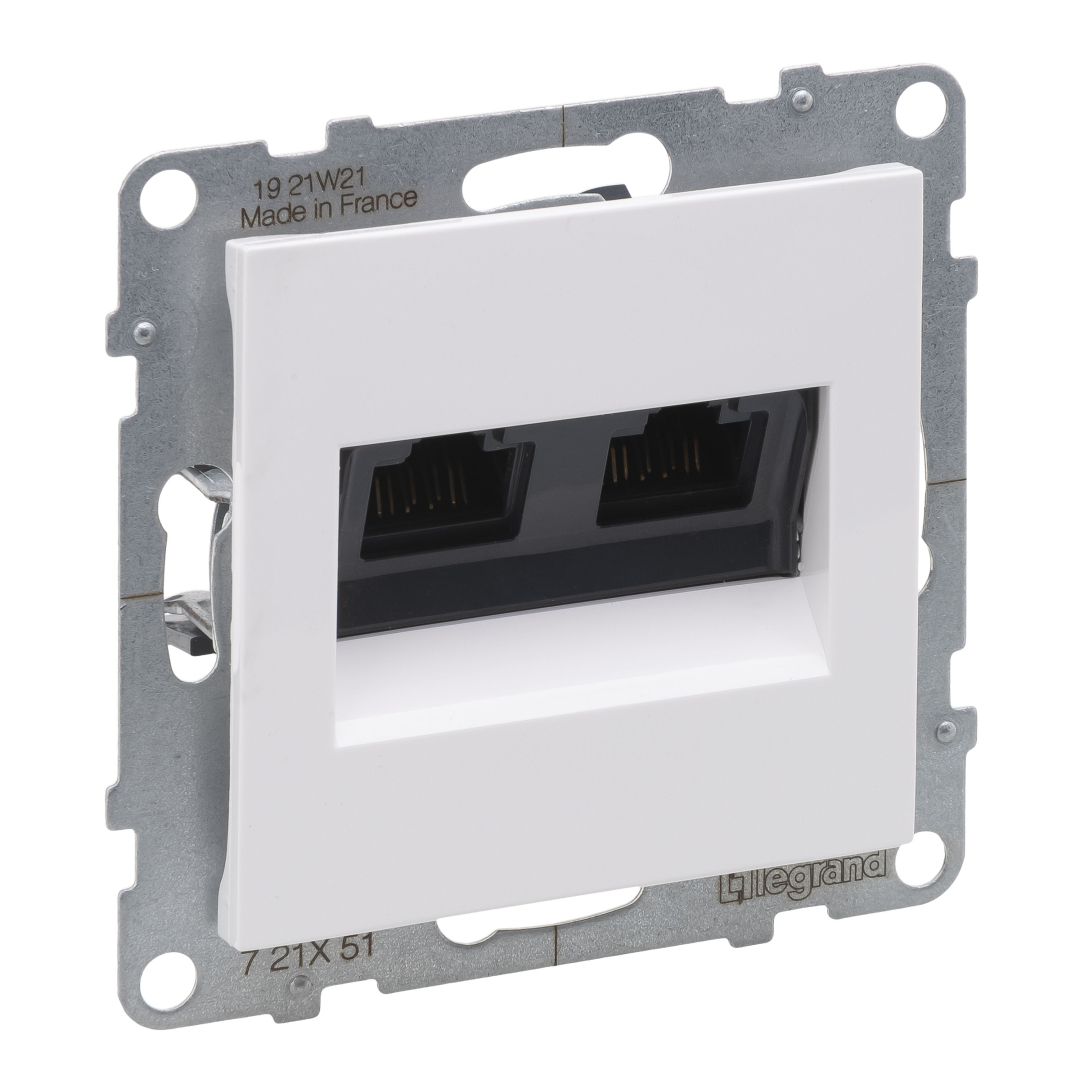 Розетка комп'ютерна 2-а RJ45 Cat5E/UTP Legrand SUNO 721151 білий купити