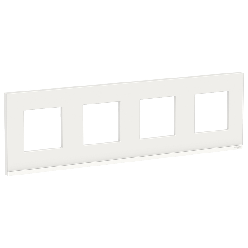 Рамка 4-постовая UNICA PURE NU600885, горизонтальная, белое стекло/белый купить