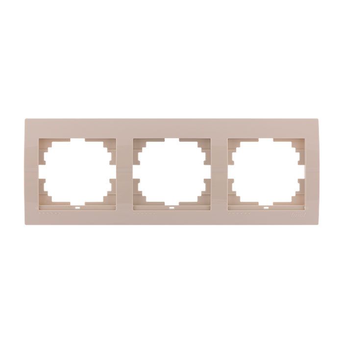 Рамка 3-постовая горизонтальная Lezard Deriy, жемчужно-белый перламутр (702-3000-148) купити