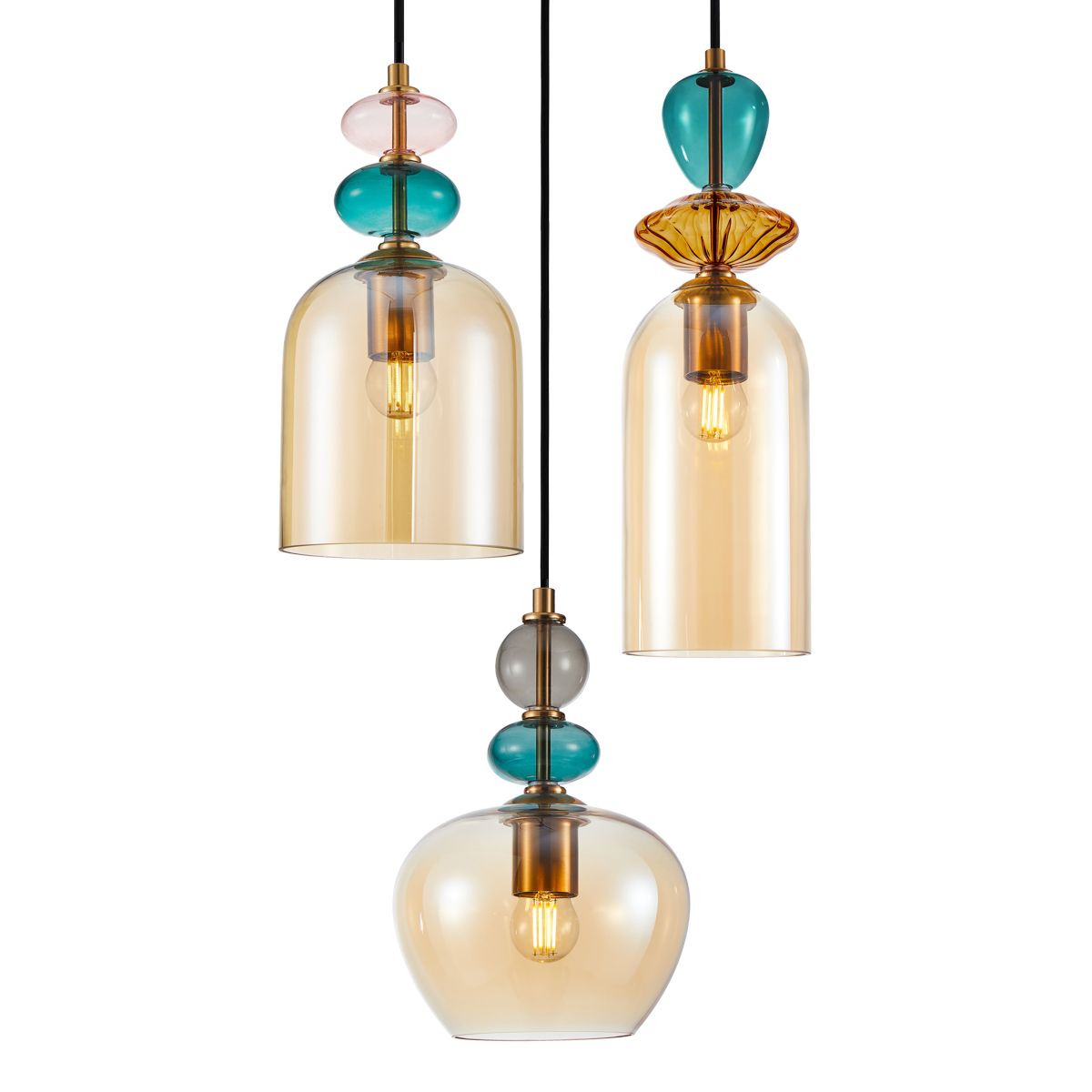 Люстра підвісна ITALUX PND-30263-3A-BRO-AMB Busco купити