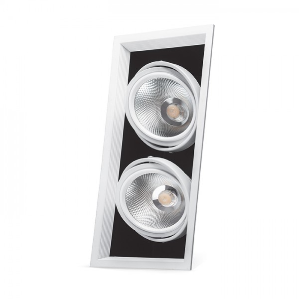 Карданный светильник Feron AL212 2xCOB 30W белая рамка (29780) купити