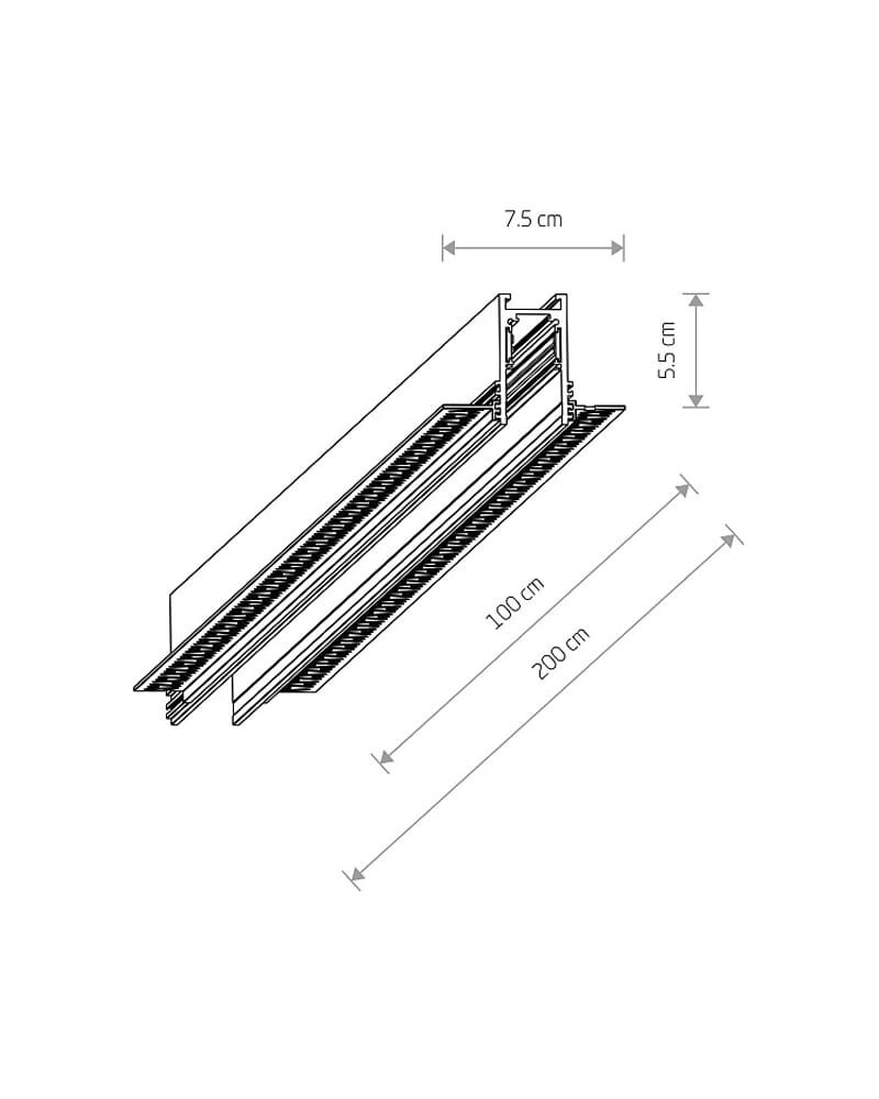 Магнітний шинопровід врізний Nowodvorski 10157 LVM Recessed Track 2m IP20 Bl (51846) купити