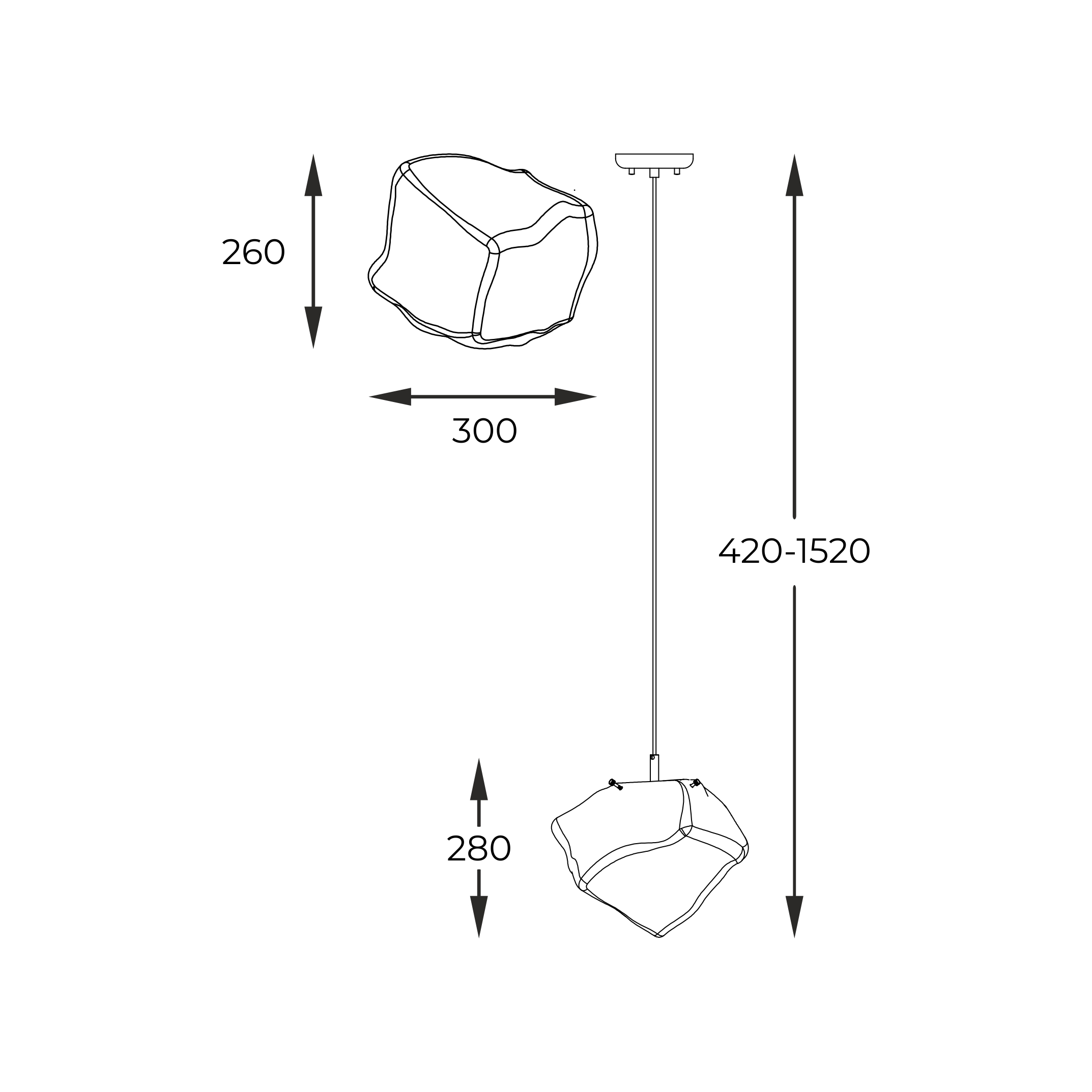 Подвесной светильник Zuma Line P0488-01B-U8AC ROCK купити