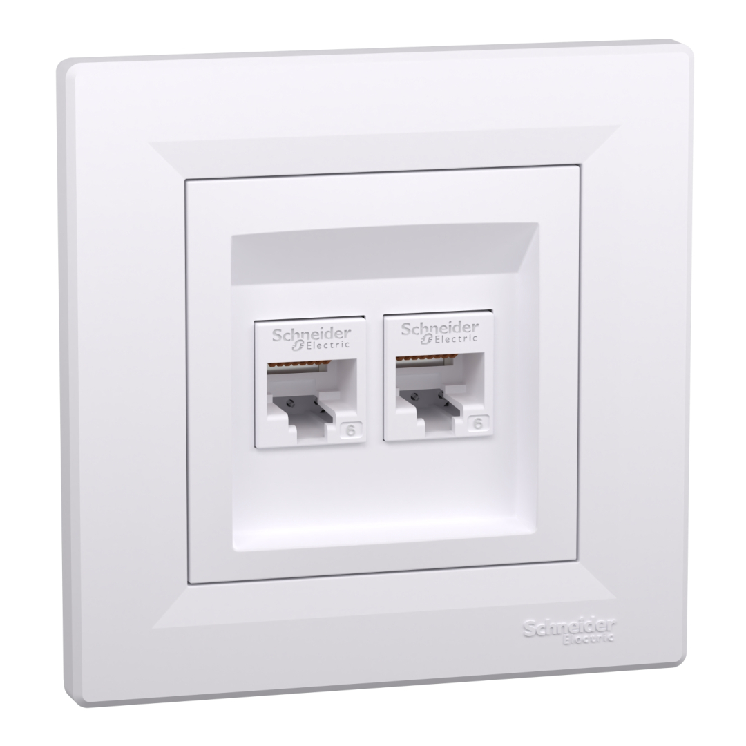 Розетка комп'ютерна, rj45, кат.6, utp, подвійна, білий (EPH4800121) купити