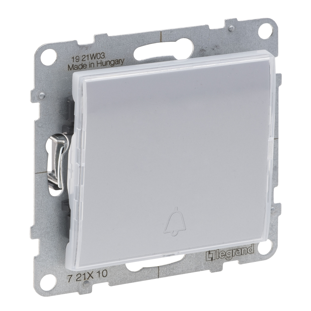 Кнопка 1-кл з тримачем етикети 6A/250V Legrand SUNO 721310 алюміній купити