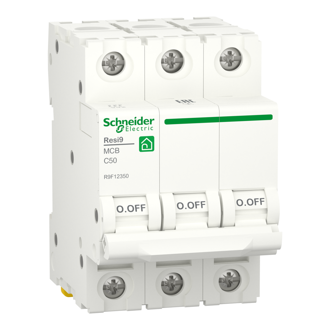 Автоматичний вимикач 3P, 50 A, C, 6kA Schneider Electric Resi9 (R9F12350) купити