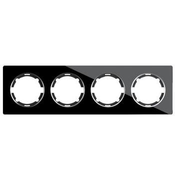 Рамка стеклянная 4-постовая OneKeyElectro, серия Garda, чёрный (2E52401303) купити