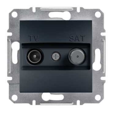 Розетка TV/SAT (телевизионная + спутниковая) проходная (8db), антрацит (EPH3400371) купить