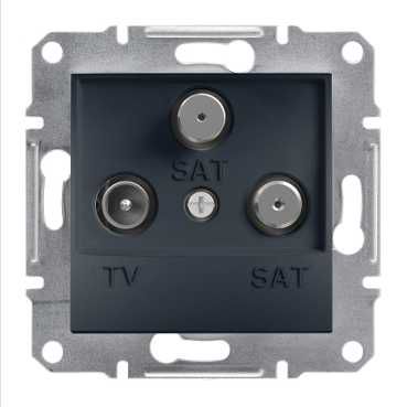 Розетка TV/SAT/SAT (телевизионная + 2 спутниковых) оконечная, антрацит (EPH3600171) купить