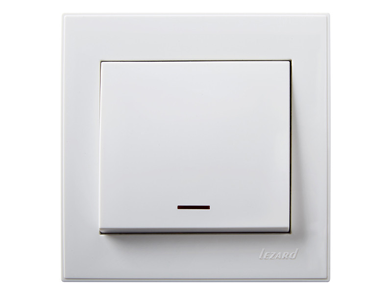 Выключатель 1кл. с подсветкой, белый Lezard RAIN (703-0288-111) купити