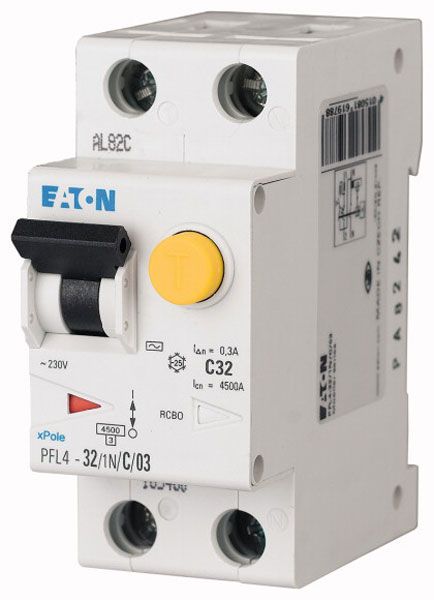Дифференциальный автоматический выключатель Eaton PFL4-32/1N/C/003 (293301) купити