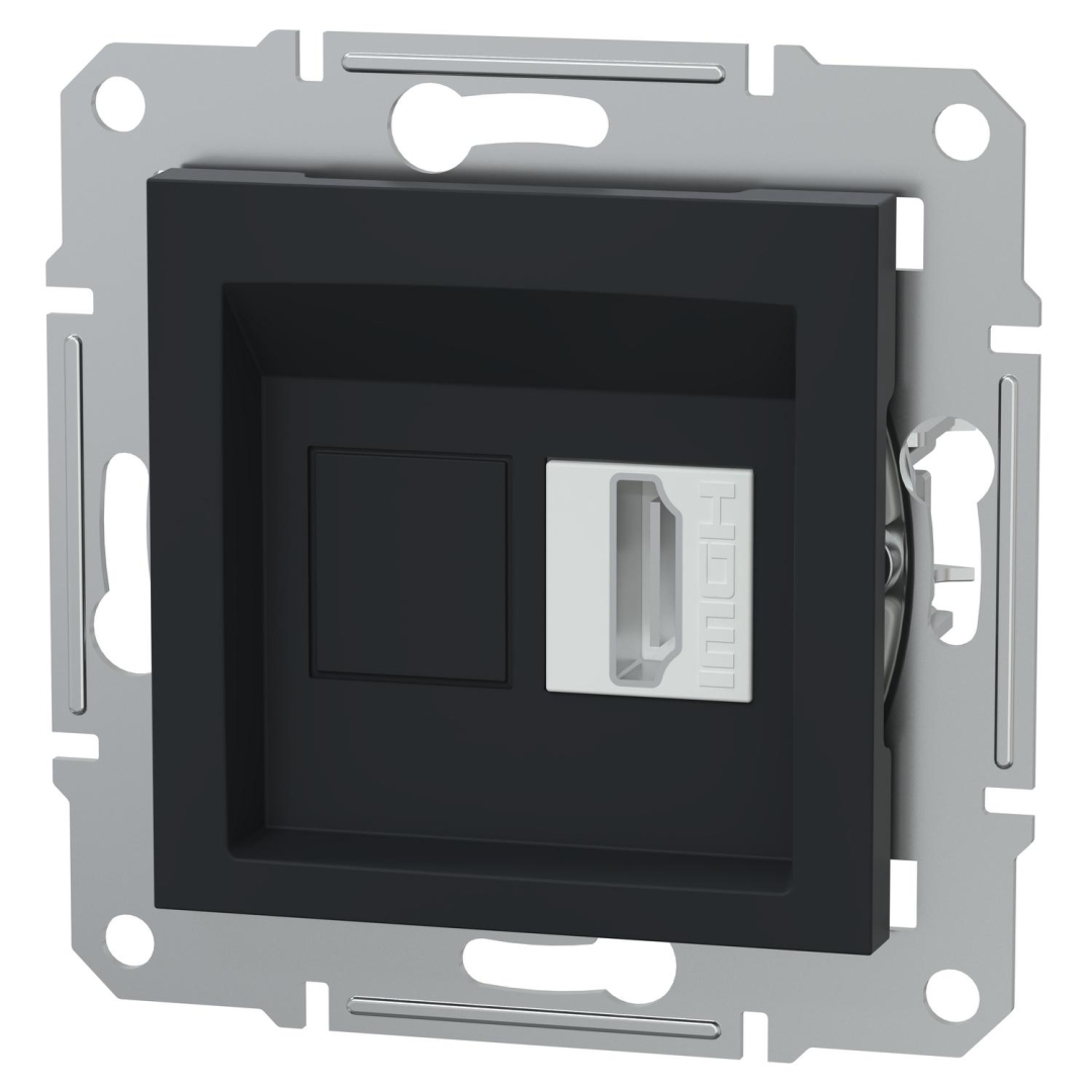 Розетка з роз'ємом HDMI Asfora Schneider Electric EPH4500171, антрацит купити