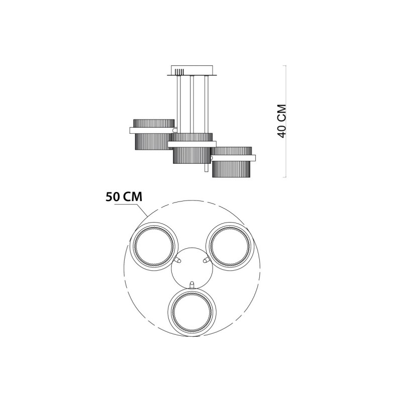 Люстра ITALUX PND-77362-3-24W-GD Tiara купити
