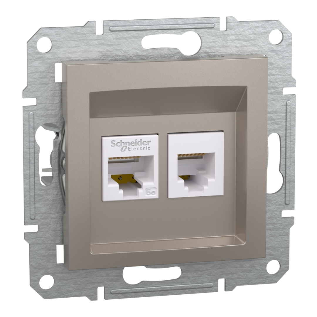 Розетка «телефон+інтернет» rj12+rj45 кат5e utp, бронза (EPH4900169) купити