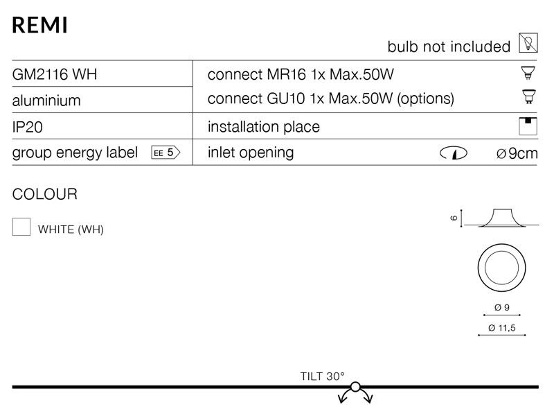 Точковий світильник Azzardo AZ1363 Remi (30214) купити