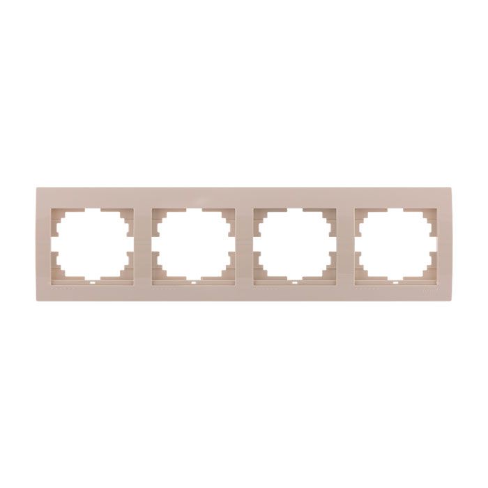 Рамка 4-постовая горизонтальная Lezard Deriy, жемчужно-белый перламутр (702-3000-149) купити