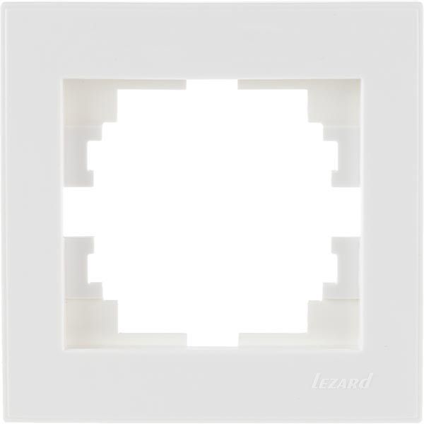 Рамка одинарная  с боковой вставкой, белый Lezard RAIN (703-0202-146) купити