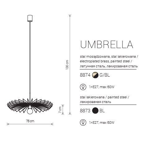 Подвесной светильник Nowodvorski 8873 Umbrella купити